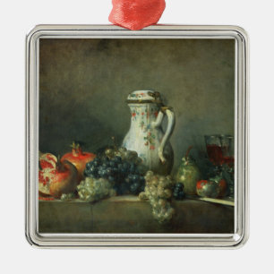 Stillleben mit Trauben und Granatäpfeln, 1763 (Ö Silbernes Ornament