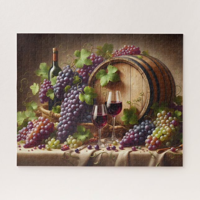 Stillleben mit Trauben und Wein (Horizontal)