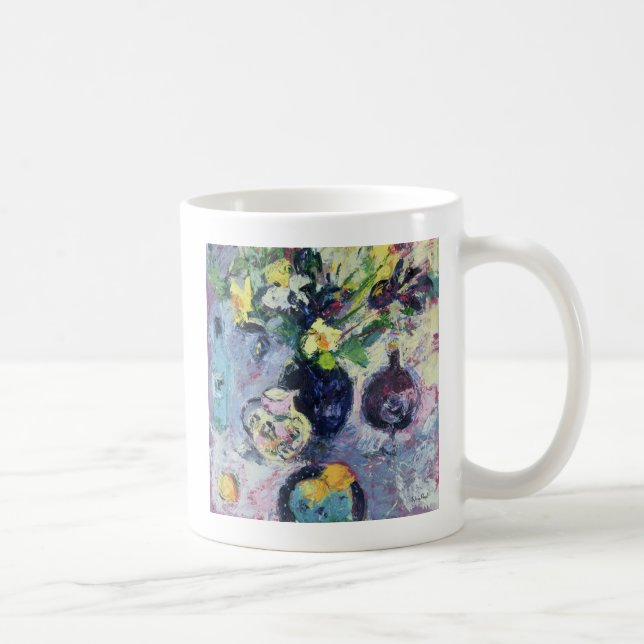 Stillleben mit Türkis-Flasche 2002 Kaffeetasse (Rechts)