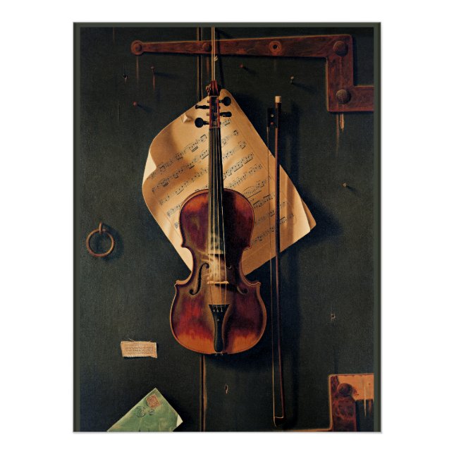 Stillleben mit Violine, schöne Kunst, Poster (Vorderseite)