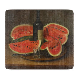 Stillleben mit Wassermelonen (von Constantin Stahi Schneidebrett