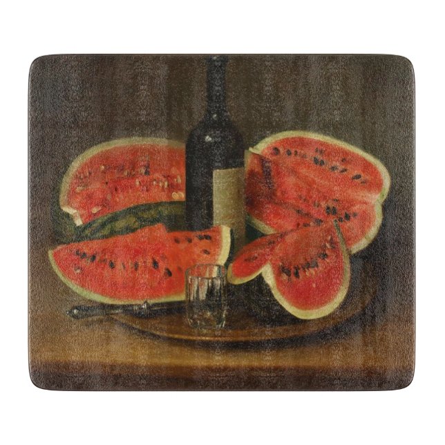Stillleben mit Wassermelonen (von Constantin Stahi Schneidebrett (Vorderseite)
