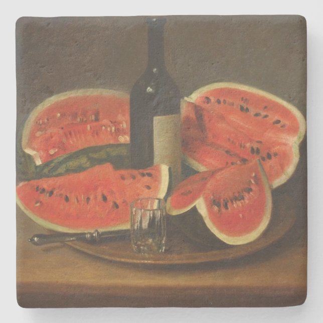 Stillleben mit Wassermelonen (von Constantin Stahi Steinuntersetzer (Vorderseite)