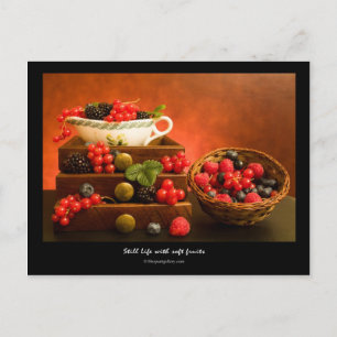 Stillleben mit weichem Obst Postkarte