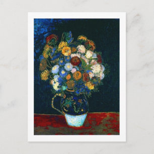 Stillleben mit Zinnias Van Gogh Fine Art Postkarte