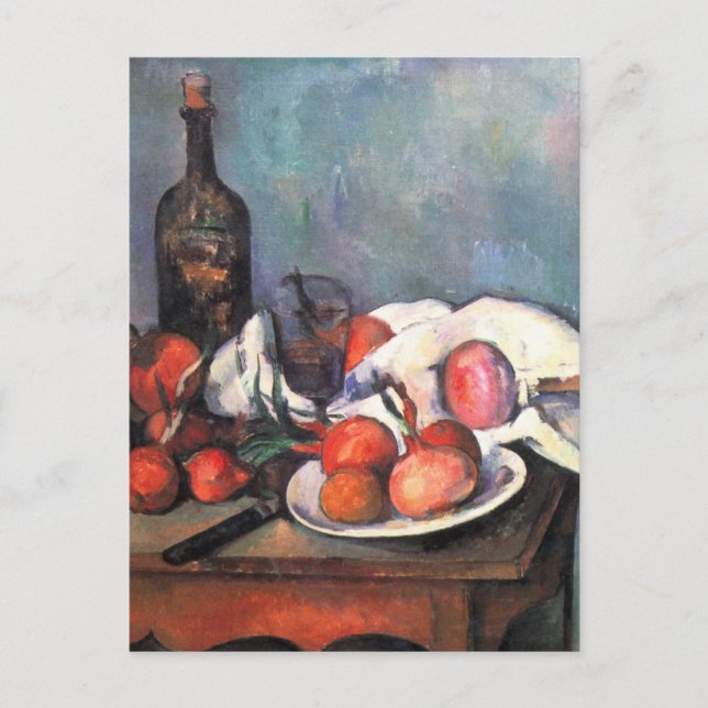 Stillleben mit Zwiebeln - Paul Cézanne Postkarte (Vorderseite)