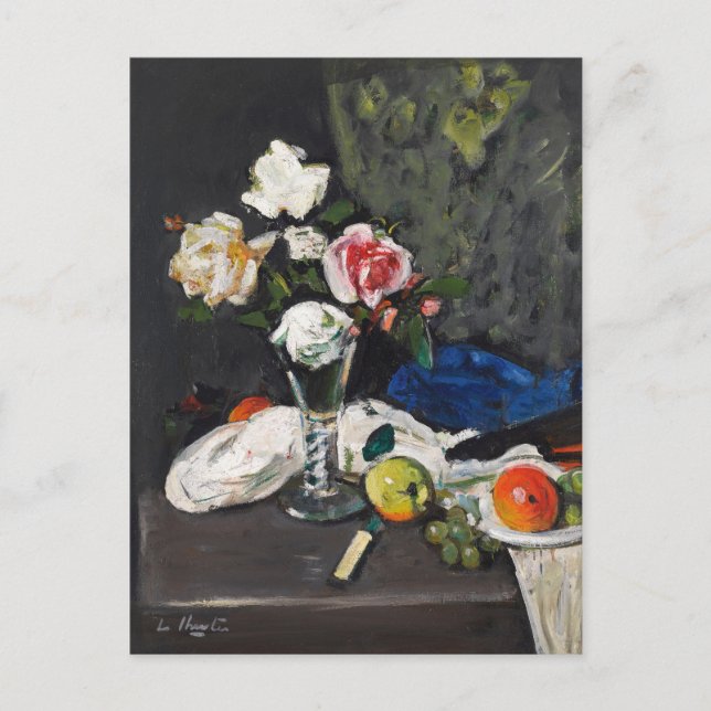 Stillleben Obst und Rose | George Leslie Hunter Postkarte (Vorderseite)