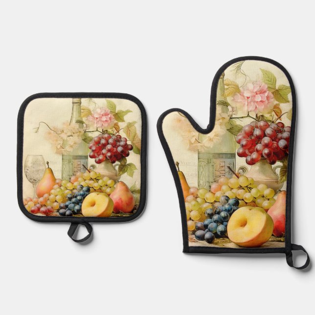 Stillleben Ofenhandschuh & Topflappen-Set (Vorderseite)