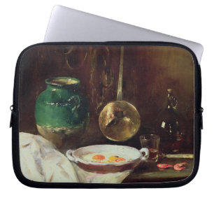 Stillleben (Öl auf Platte) 2 Laptopschutzhülle