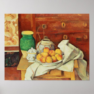 Stillleben Pauls Cezanne   mit Kommode, Poster