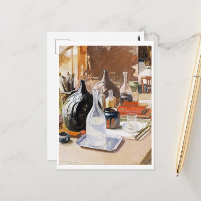 Stillleben, Pekka Halonen Postkarte (Vorderseite/Rückseite Beispiel)