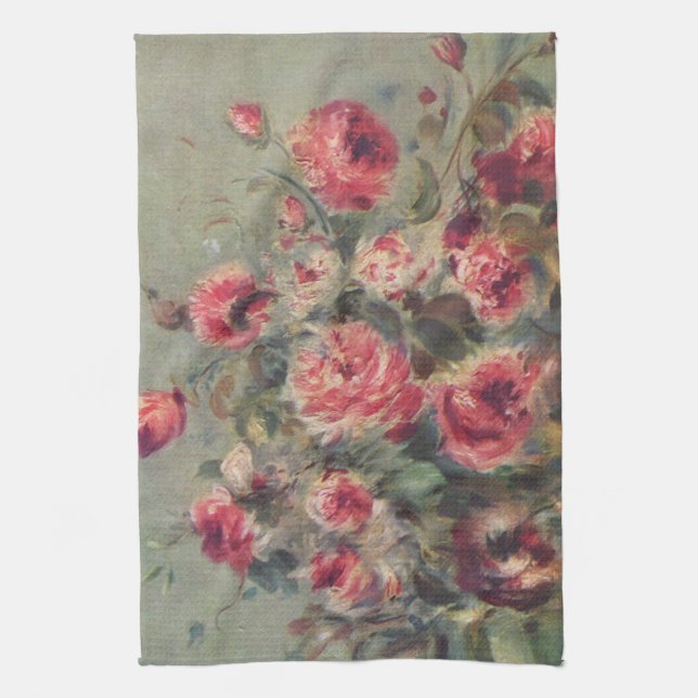 Stillleben, Rose des Vargemont | Renoir Geschirrtuch (Vertikal)