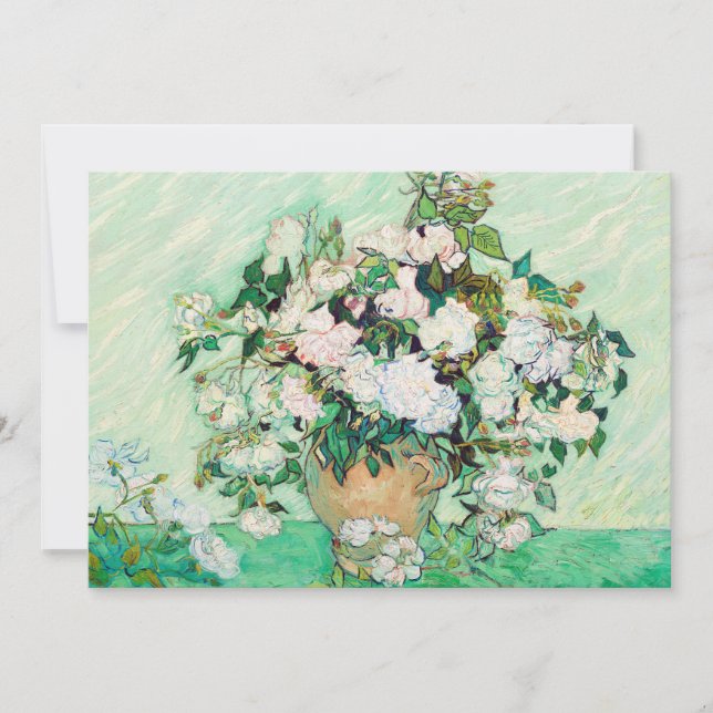 Stillleben Rose in einer Vase von Vincent van Gogh Einladung (Vorderseite)