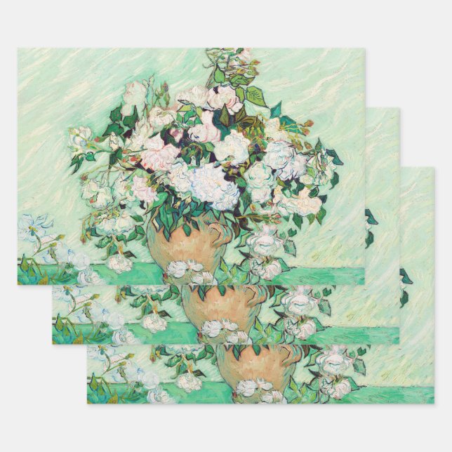 Stillleben Rose in einer Vase von Vincent van Gogh Geschenkpapier Set (Set)