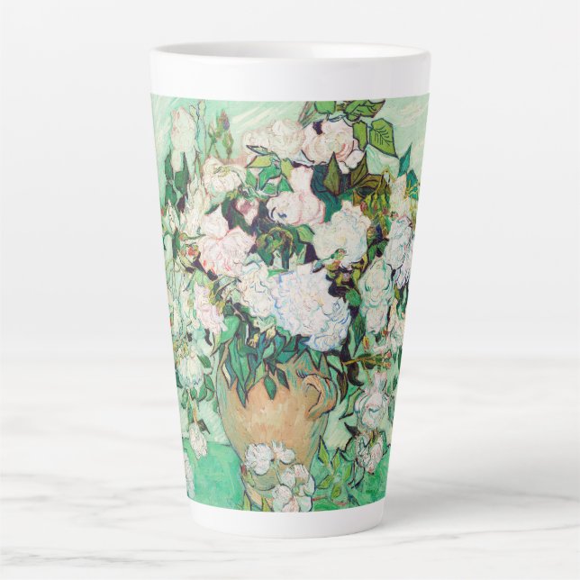 Stillleben Rose in einer Vase von Vincent van Gogh Milchtasse (Vorderseite)