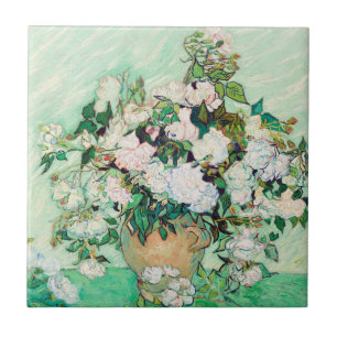 Stillleben Rosen in einer Vase von Vincent van Gog Fliese