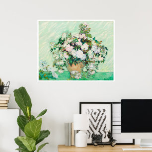 Stillleben Rosen in einer Vase von Vincent van Gog Poster