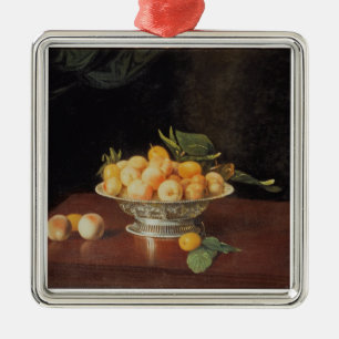 Stillleben T32176 der Pfirsiche, c.1700 Silbernes Ornament