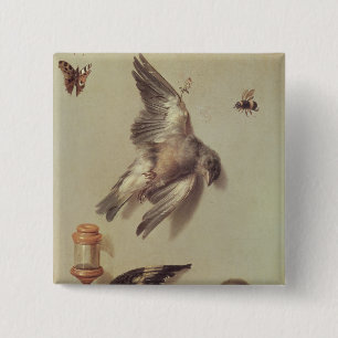 Stillleben toter Vögel und der Maus, 1712 Button