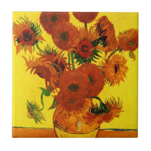 Stillleben-Vase mit 15 Sonnenblumen Vincent van Go Fliese