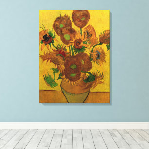 Stillleben-Vase mit 15 Sonnenblumen Vincent van Go Leinwanddruck