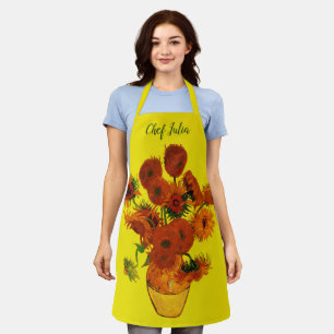 Stillleben-Vase mit 15 Sonnenblumen Vincent van Go Schürze