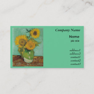 Stillleben - Vase mit drei Sonnenblumen, van Gogh Visitenkarte