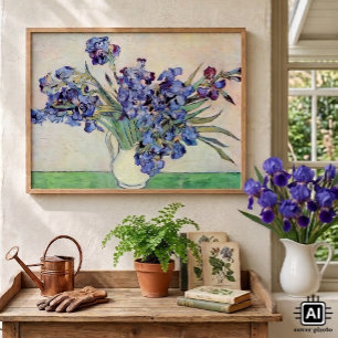 Stillleben-Vase mit Schwertlilien von Vincent van Poster