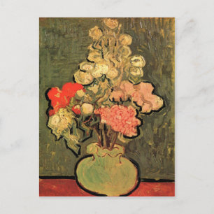 Stillleben-Vase mit Stockrosen von van Gogh 1890 Postkarte