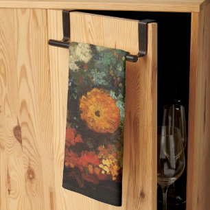 Stillleben-Vase mit Zinnias von Vincent van Gogh Geschirrtuch