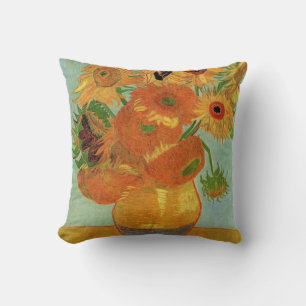 Stillleben-Vase mit zwölf Sonnenblumen, van Gogh Kissen