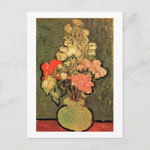 Stillleben-Vase Stockrosen Van Gogh Fine Art Postkarte