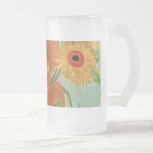 Stillleben - Vasen mit zwölf Sonnenblumen, van Gog Mattglas Bierglas