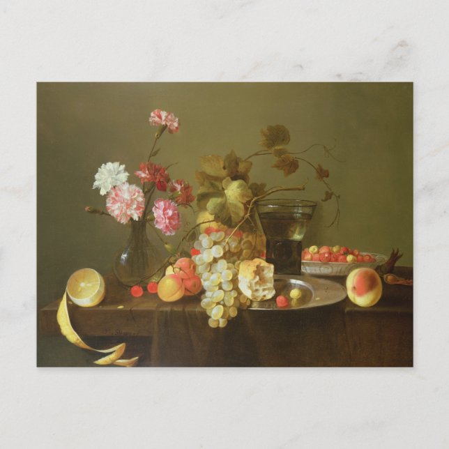 Stillleben von Obst und Blume Postkarte (Vorderseite)