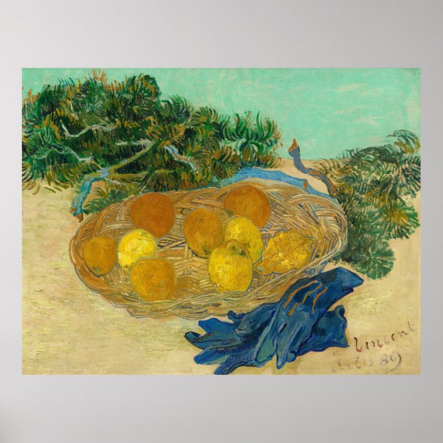 Stillleben von Orangen und Zitronen Vincent Gogh Poster (Vorne)