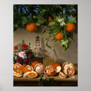 Stillleben von Orangen von Rafael Romero Barros Poster
