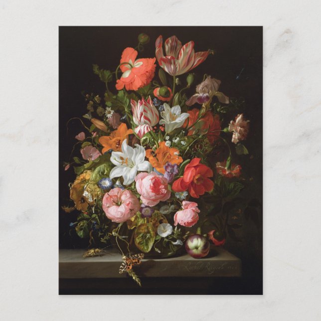 Stillleben von Rose, Lilien, Tulpen Postkarte (Vorderseite)