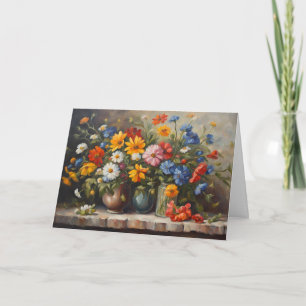 Stillleben Wildblumen in Jars Illustration Karte