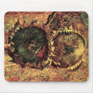 Stillleben Zwei geschnittene Sonnenblumen von Vinc Mousepad