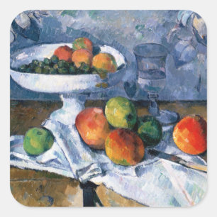Stilllife with Fruit Dish Quadratischer Aufkleber