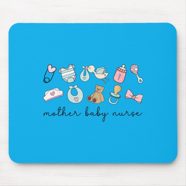 Stillnachtschwester Doodle Postpartum Bär Mutter Mousepad (Vorne)