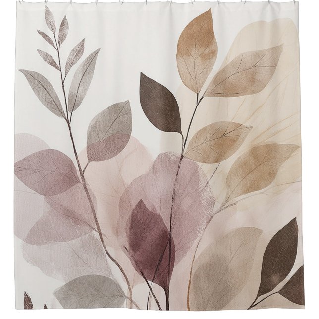 Stillness in Motion Warm Minimalist Design Duschvorhang (Vorderseite)