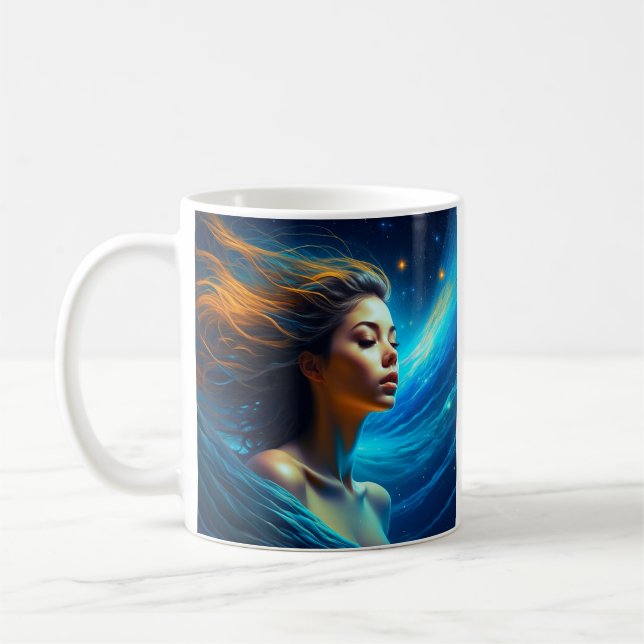 Stillness spricht | Meditation Celestie Art Kaffeetasse (Links)