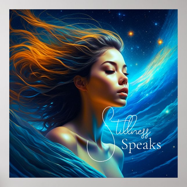 Stillness spricht | Meditation Celestie Art Poster (Vorne)