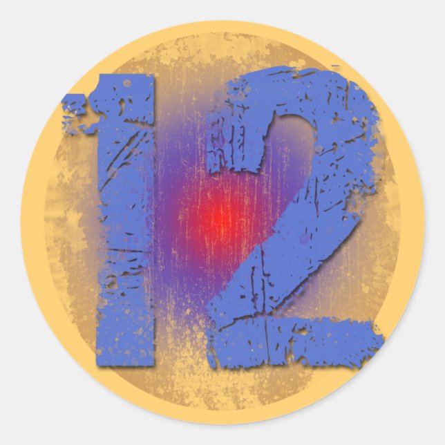 STILLNUMMER 12 RUNDER AUFKLEBER (Vorderseite)