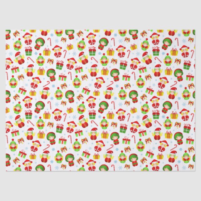 Stillose Weihnachtsschmuck kleine Elfen Seidenpapier (Vorderseite)