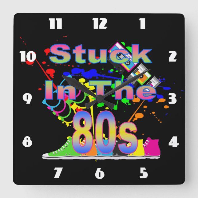 Stillstand im 80er quadratische wanduhr (Vorderseite)