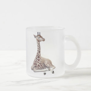 Stillstehende Giraffen-mattierte GlasTasse Mattglastasse
