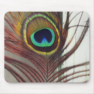 Stillstehende Pfau-Feder Mousepad