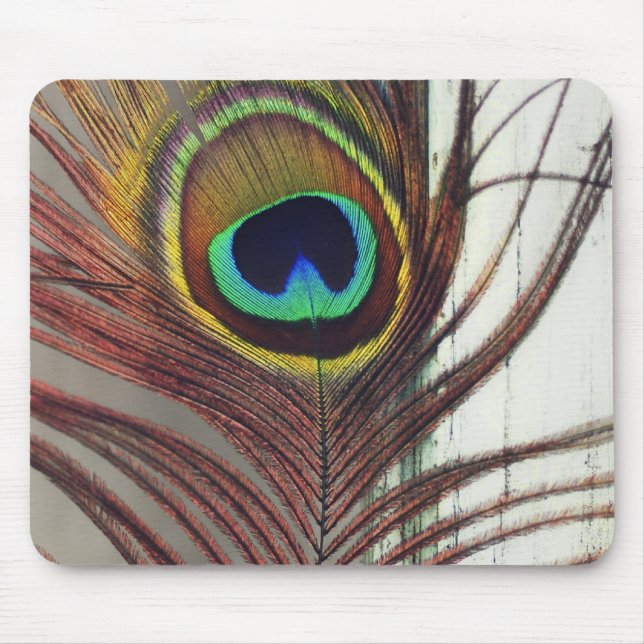 Stillstehende Pfau-Feder Mousepad (Vorne)